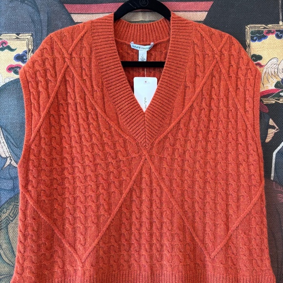 Autumn Cashmere Cabled Diamond Vest - Picture 3 of 9